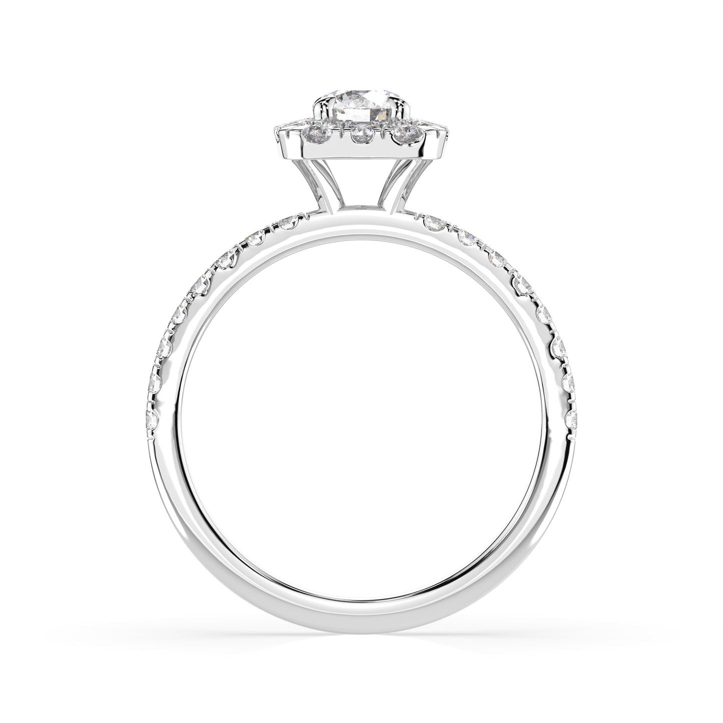 1 Carat TW Lab Grown Women's Diamond Halo Engagement Ring in 10k White Gold