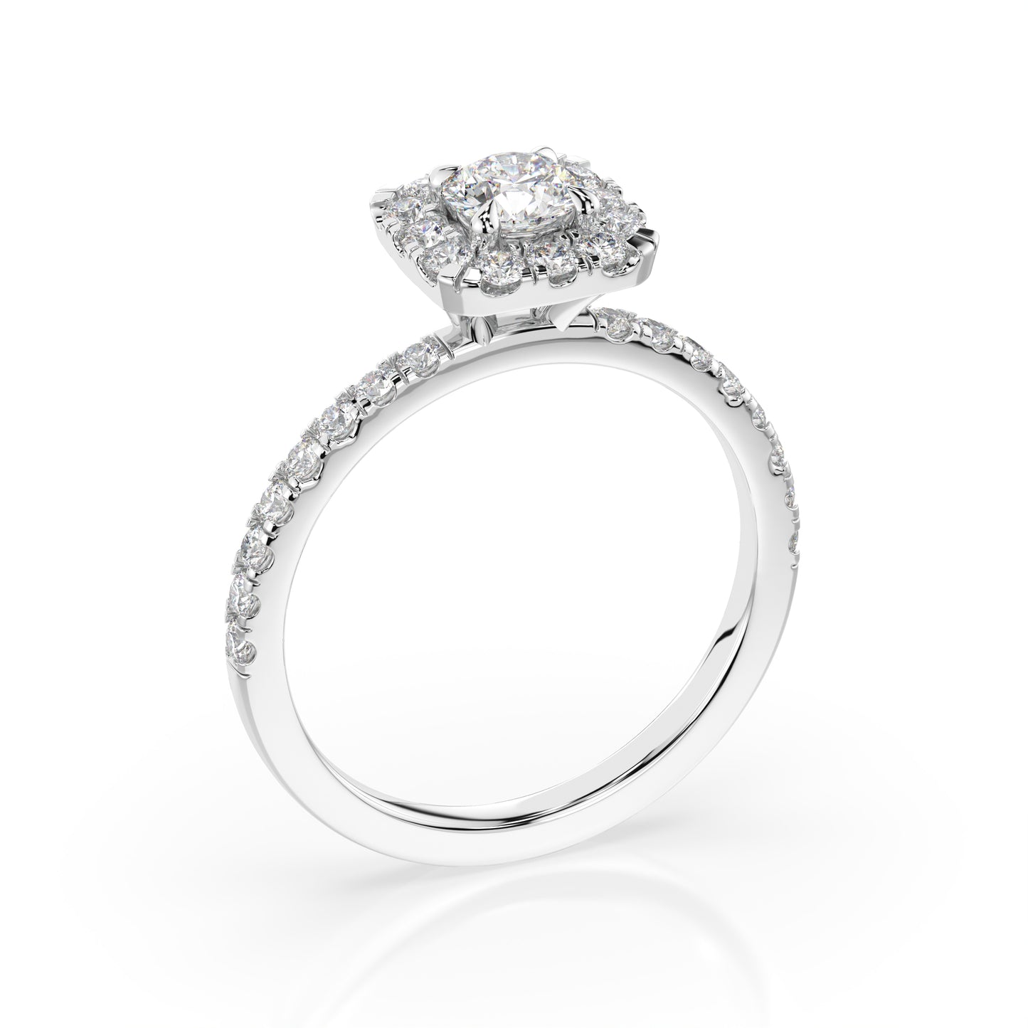 1 Carat TW Lab Grown Women's Diamond Halo Engagement Ring in 10k White Gold