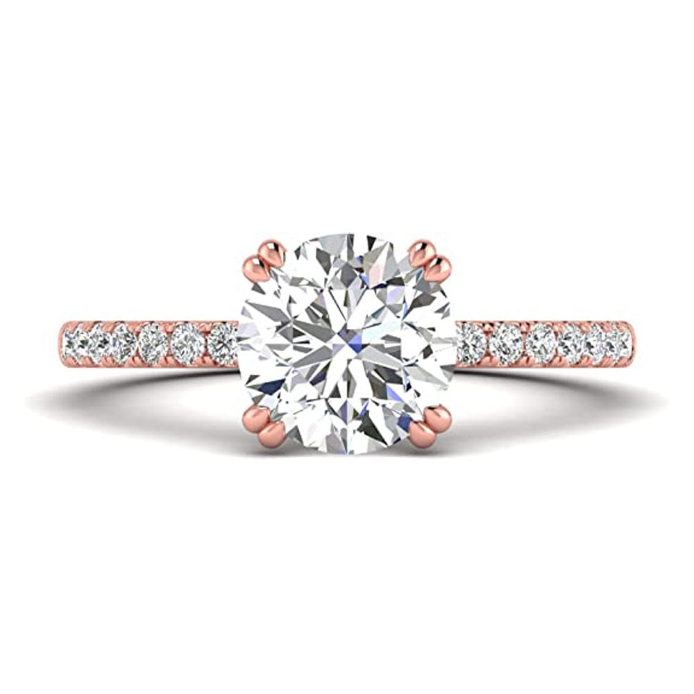 2.00 Carat TW Women's Moissanite and Natural Diamond Solitaire Engagement Ring in 10k Gold