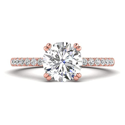 2.00 Carat TW Women's Moissanite and Natural Diamond Solitaire Engagement Ring in 10k Gold