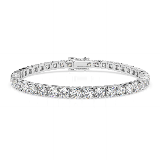 Moissanite Tennis Bracelet for Women and Men, 18K White Gold Plated Sterling Silver Bracelet, 2mm-5mm Lab Created Simulated Diamond Bracelets for Brides/Birthday/Valentine's Day Gift (7 Inches)…