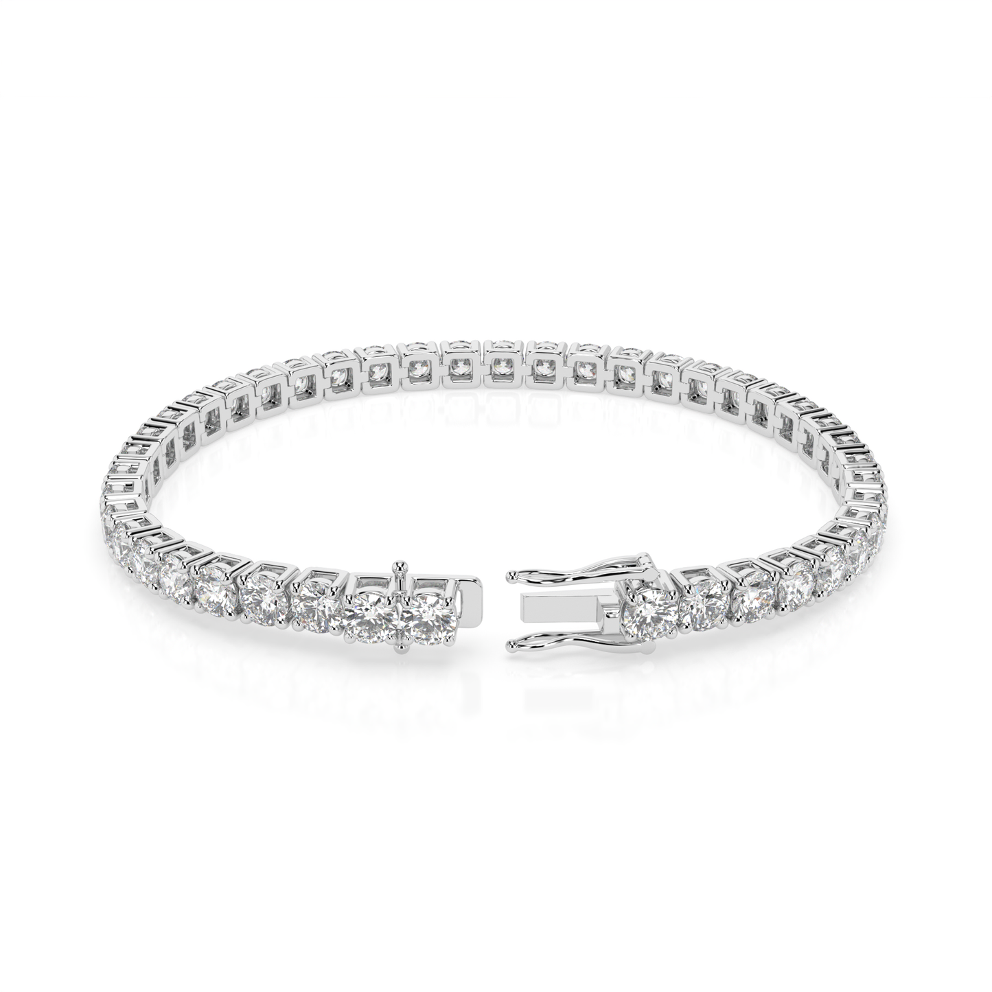 Moissanite Tennis Bracelet for Women and Men, 18K White Gold Plated Sterling Silver Bracelet, 2mm-5mm Lab Created Simulated Diamond Bracelets for Brides/Birthday/Valentine's Day Gift (7 Inches)…