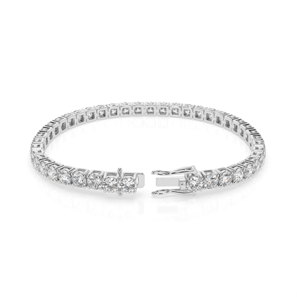 Moissanite Tennis Bracelet for Women and Men, 18K White Gold Plated Sterling Silver Bracelet, 2mm-5mm Lab Created Simulated Diamond Bracelets for Brides/Birthday/Valentine's Day Gift (7 Inches)…