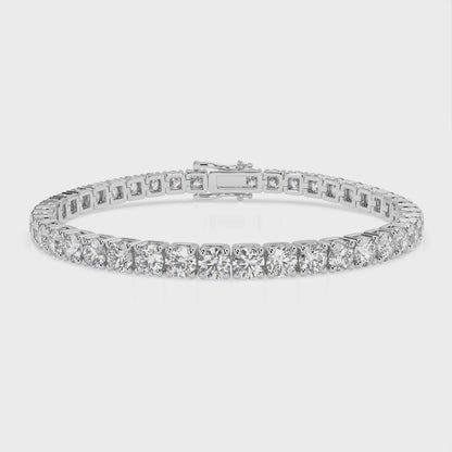 Moissanite Tennis Bracelet for Women and Men, 18K White Gold Plated Sterling Silver Bracelet, 2mm-5mm Lab Created Simulated Diamond Bracelets for Brides/Birthday/Valentine's Day Gift (7 Inches)…