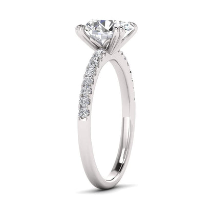 2.00 Carat TW Women's Moissanite and Natural Diamond Solitaire Engagement Ring in 10k Gold