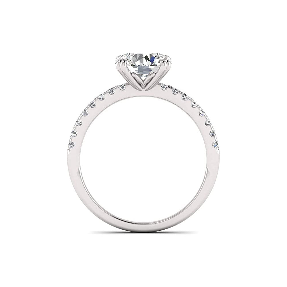 2.00 Carat TW Women's Moissanite and Natural Diamond Solitaire Engagement Ring in 10k Gold