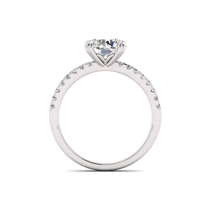 2.00 Carat TW Women's Moissanite and Natural Diamond Solitaire Engagement Ring in 10k Gold