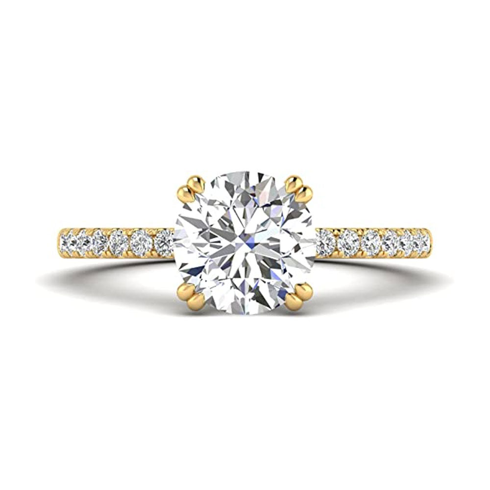 2.00 Carat TW Women's Moissanite and Natural Diamond Solitaire Engagement Ring in 10k Gold