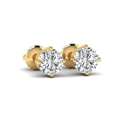 IGI Certified 1.00 Carat Total Weight Women's Lab Grown Diamond Earrings in 14k White and Yellow Gold