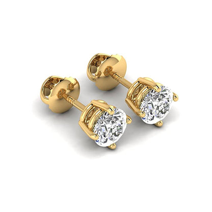 IGI Certified 1.00 Carat Total Weight Women's Lab Grown Diamond Earrings in 14k White and Yellow Gold