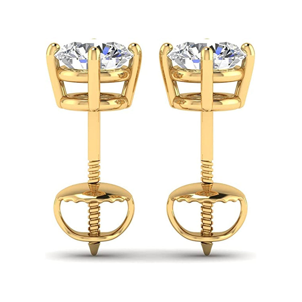 IGI Certified 1.00 Carat Total Weight Women's Lab Grown Diamond Earrings in 14k White and Yellow Gold