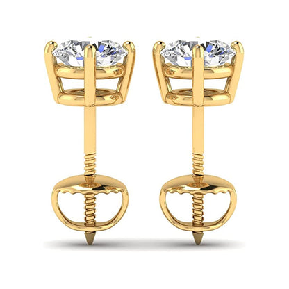 IGI Certified 1.00 Carat Total Weight Women's Lab Grown Diamond Earrings in 14k White and Yellow Gold